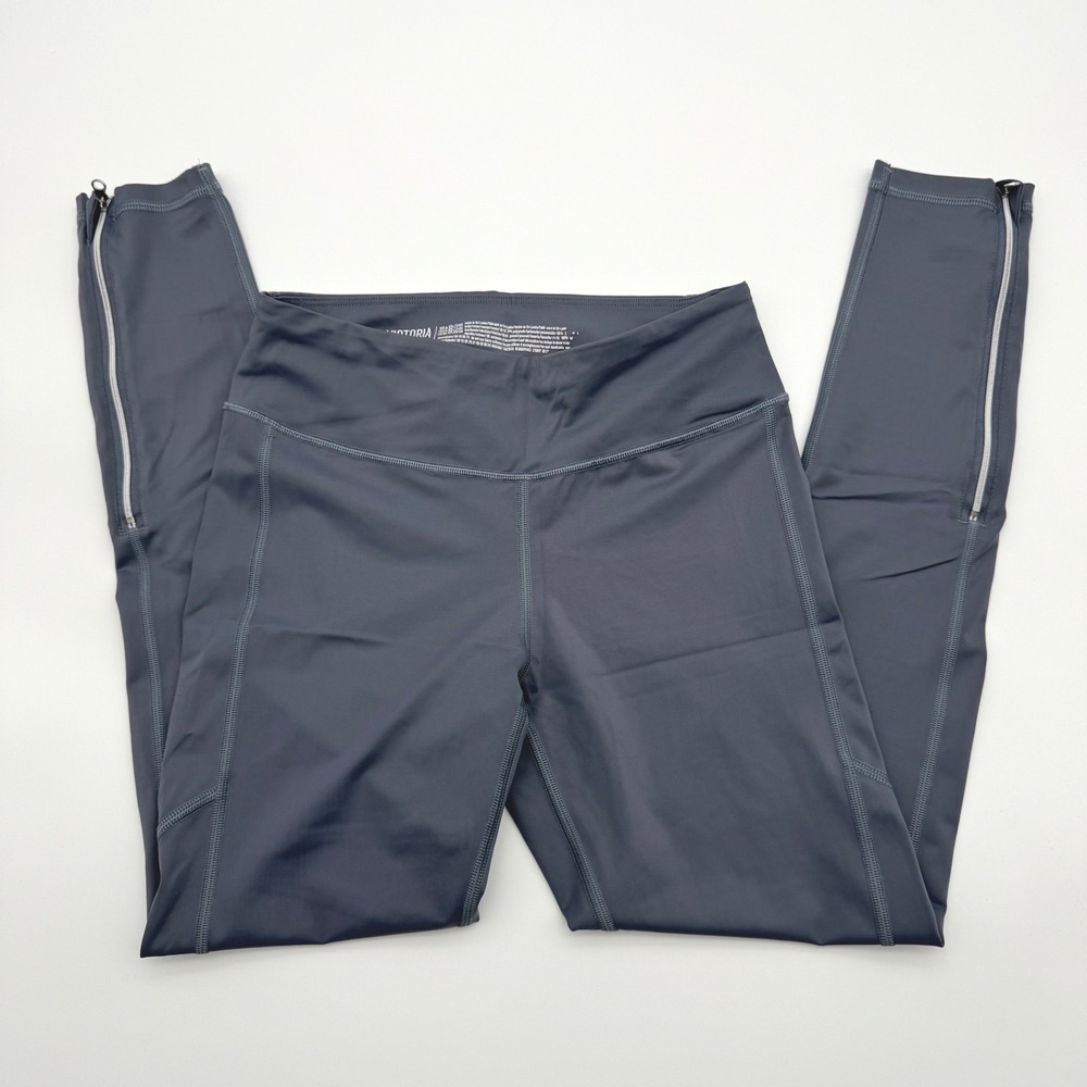 Victoria Sport Blue Gray High Rise Zipper Ankle Pocket‎ Leggings Small